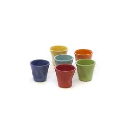 Tasse à café en porcelaine à effet ondulé couleurs mélangées cl 8