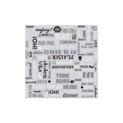 Hojas de embalaje en papel de plata con decoración Parole cm 31x31