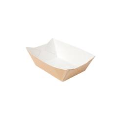 Barco de papel kraft y blanco 16x11,5x4 cm
