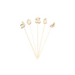 Brocheta con decoración de fruta de bambú 12 cm