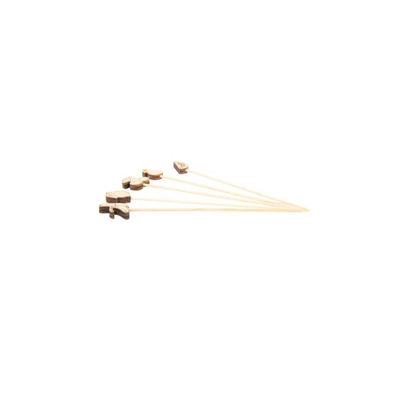 Brocheta con decoración de fruta de bambú 12 cm