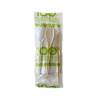 Set de couverts Midi en estabio ivoire avec serviette en papier et emballage plastique