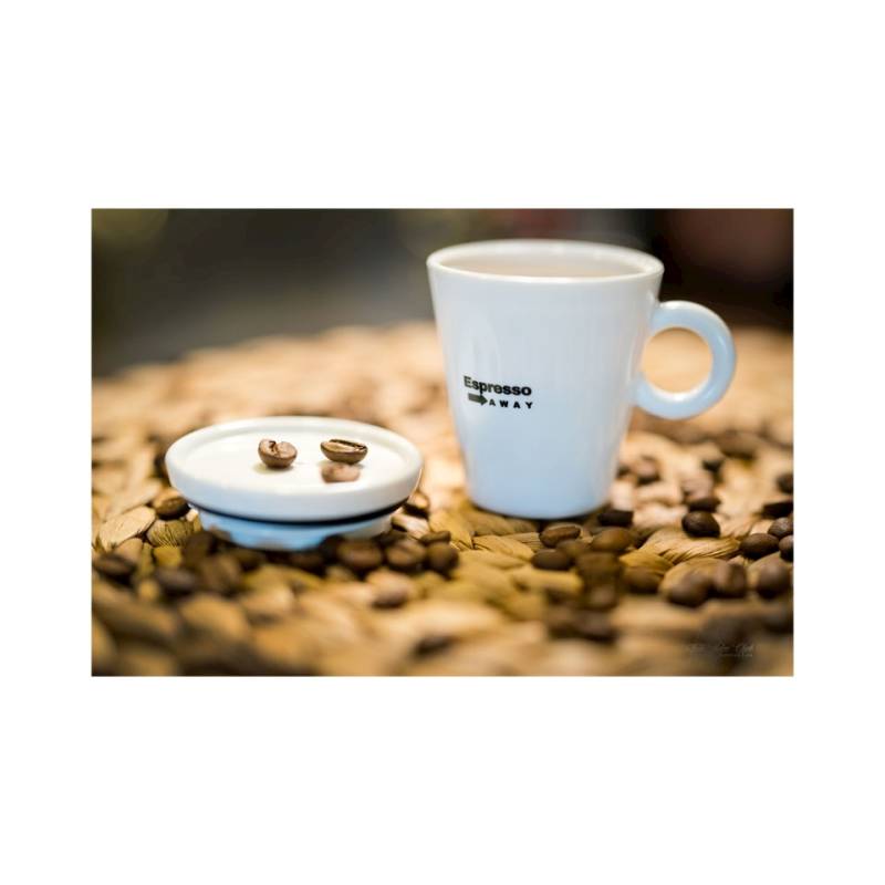 Taza espresso Away con tapa de tritán blanco cl 7