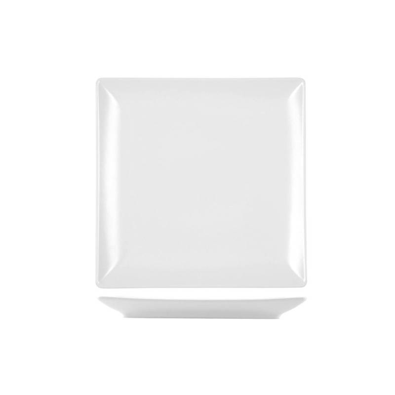 Plato llano Osaka de gres blanco 26 cm