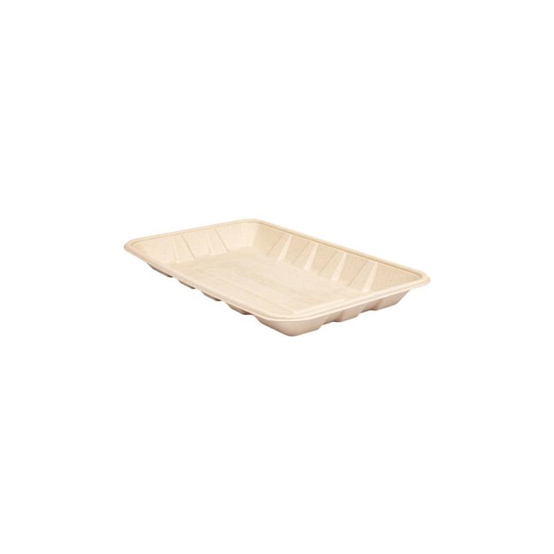 Plateau rectangulaire Bionic en bagasse brune 27x16,7x2,6 cm