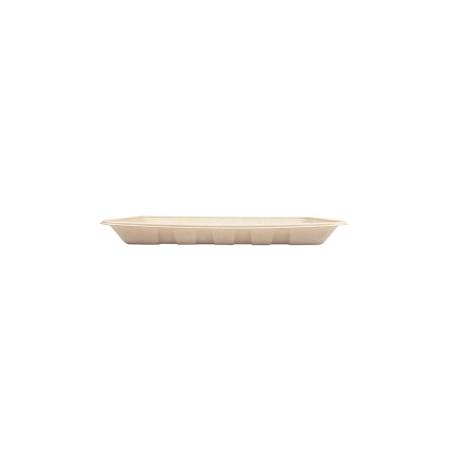 Bandeja rectangular biónica de bagazo marrón 27x16,7x2,6 cm