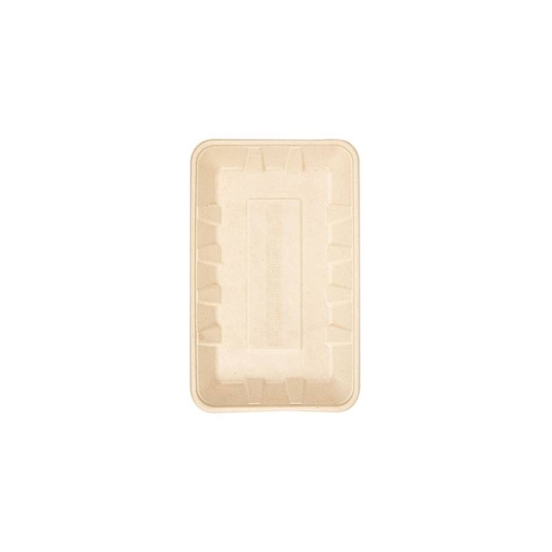 Plateau rectangulaire Bionic en bagasse brune 27x16,7x2,6 cm