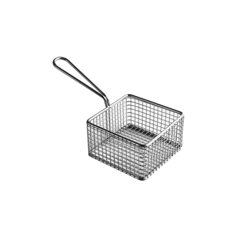 Mini cesta para freír de acero inoxidable 10x10x5,7 cm