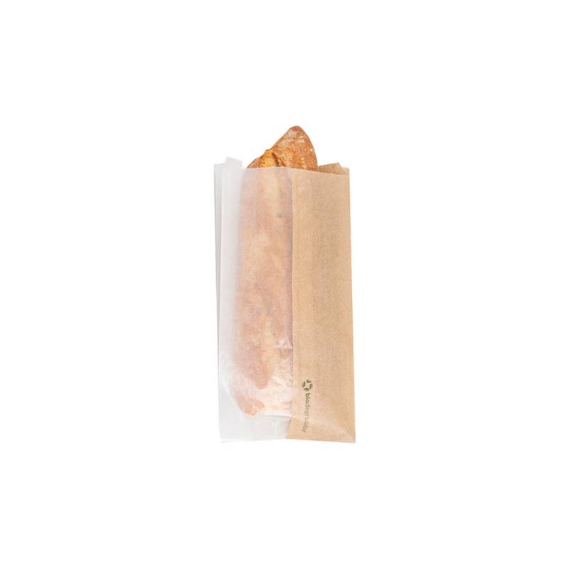 Bolsa de papel kraft con ventana lateral 12x23 cm