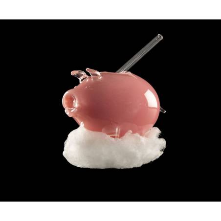 Verre borosilicate Piggy Bank avec paille cl 36