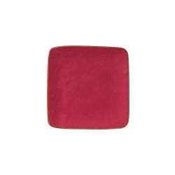Plato cuadrado mediterráneo Novità Home cerámica rojo cereza cm 11,7