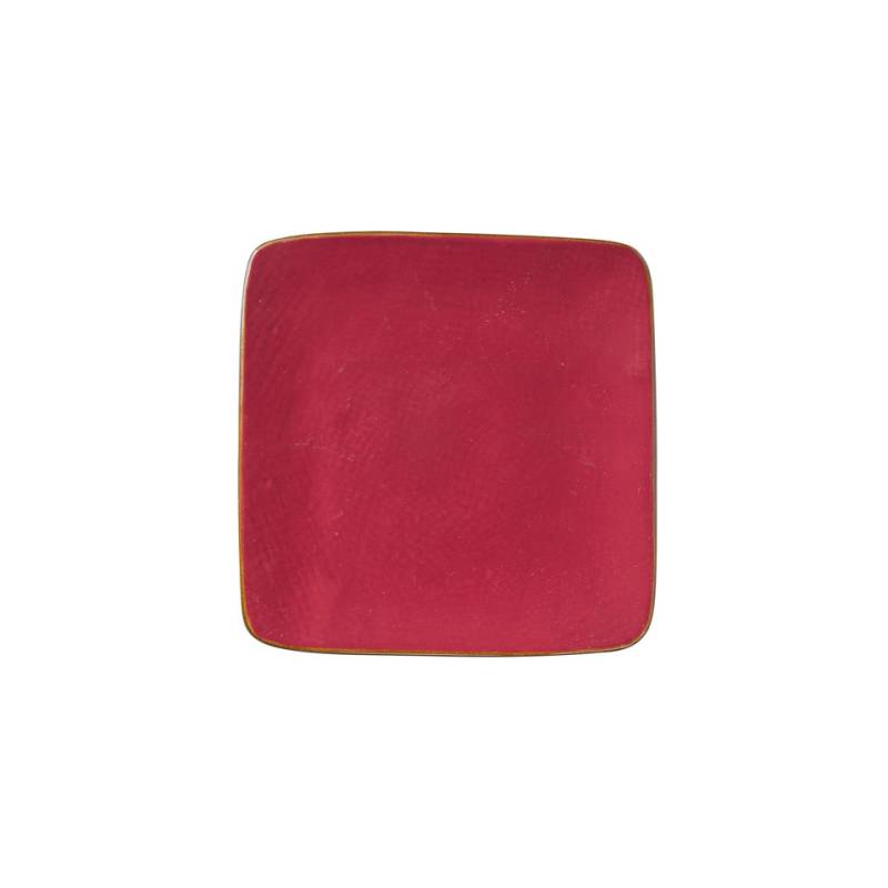 Piatto quadro Mediterraneo Novità Home in ceramica rosso ciliegia cm 11,7