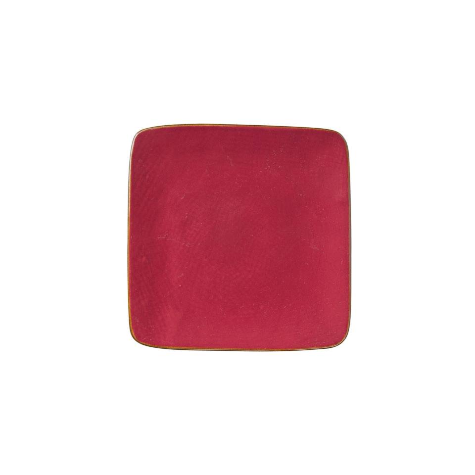 Mediterraneo Novità Home square cherry red ceramic plate 4.60 inch