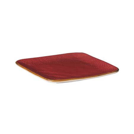 Piatto quadro Mediterraneo Novità Home in ceramica rosso ciliegia cm 11,7