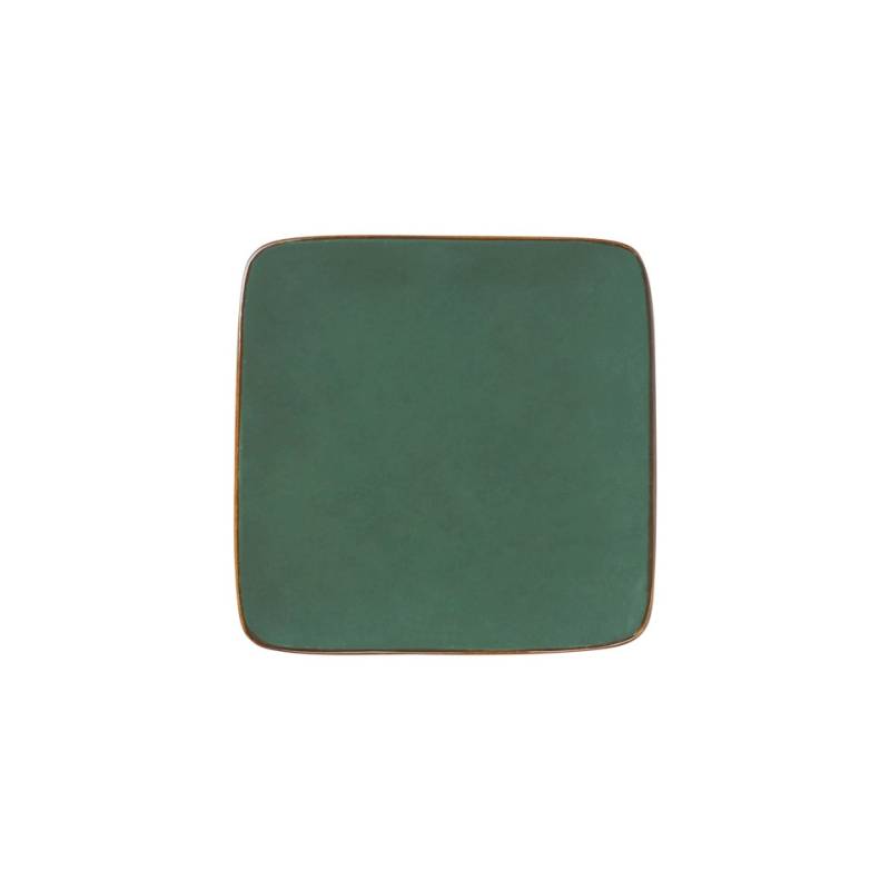 Grüner Mediterraneo Novità Home Teller aus Keramik, quadratisch, 11,7 cm
