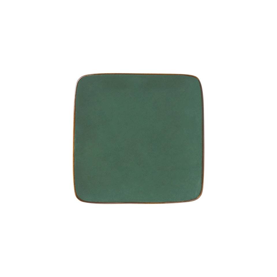 Mediterraneo Novità Home square green ceramic plate 4.60 inch