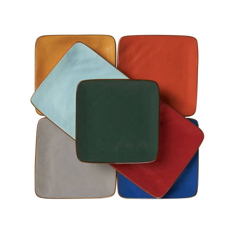 Grüner Mediterraneo Novità Home Teller aus Keramik, quadratisch, 11,7 cm