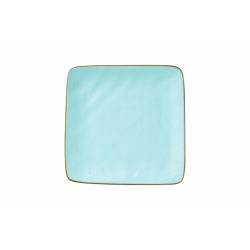 Piatto quadro Mediterraneo Novità Home in ceramica turchese cm 11,7