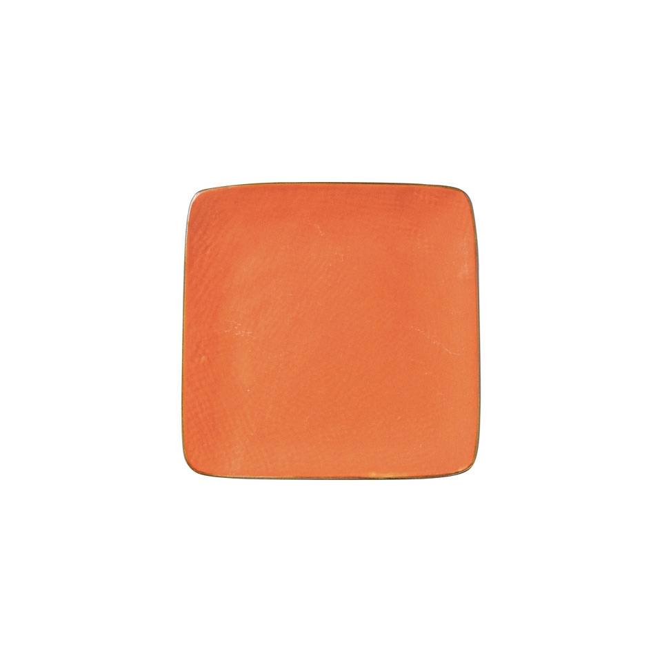 Mediterraneo Novità Home square jaffa orange ceramic plate 4.60 inch