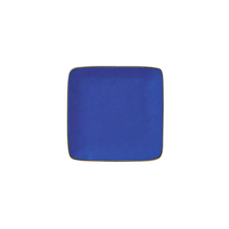 Quadratische Keramikschale Mediterraneo Novità Home blau 11,7 cm
