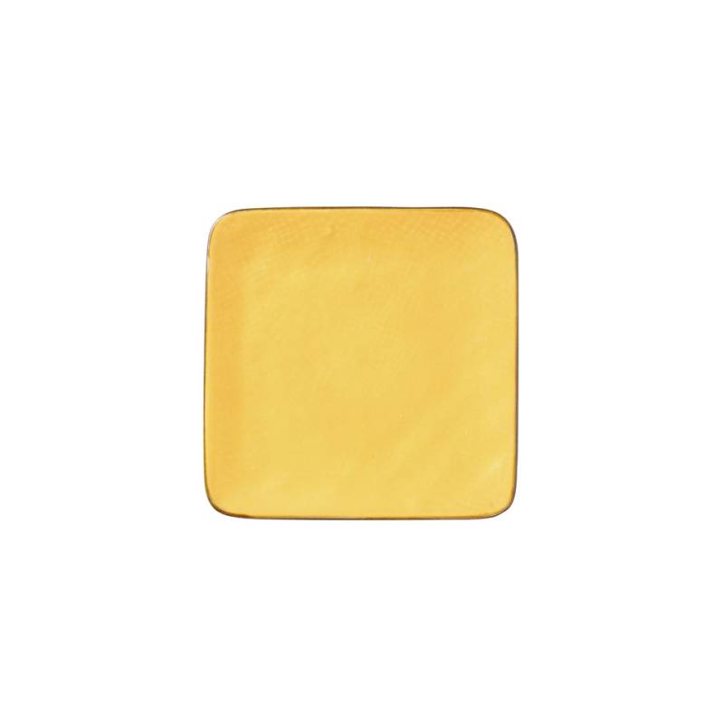 Mediterraneo Novità Home quadratische Schale aus gelber Keramik 11,7 cm