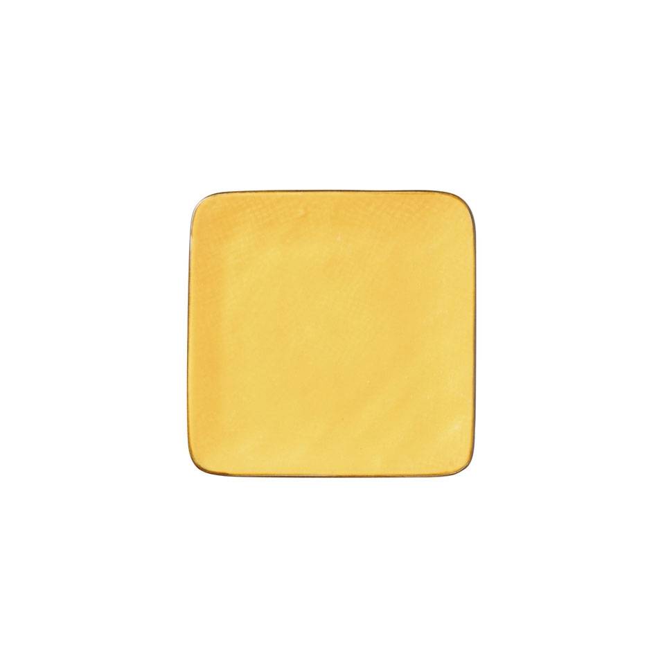 Mediterraneo Novità Home square yellow ceramic plate 4.60 inch