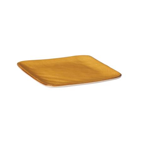 Piatto quadro Mediterraneo Novità Home in ceramica gialla cm 11,7