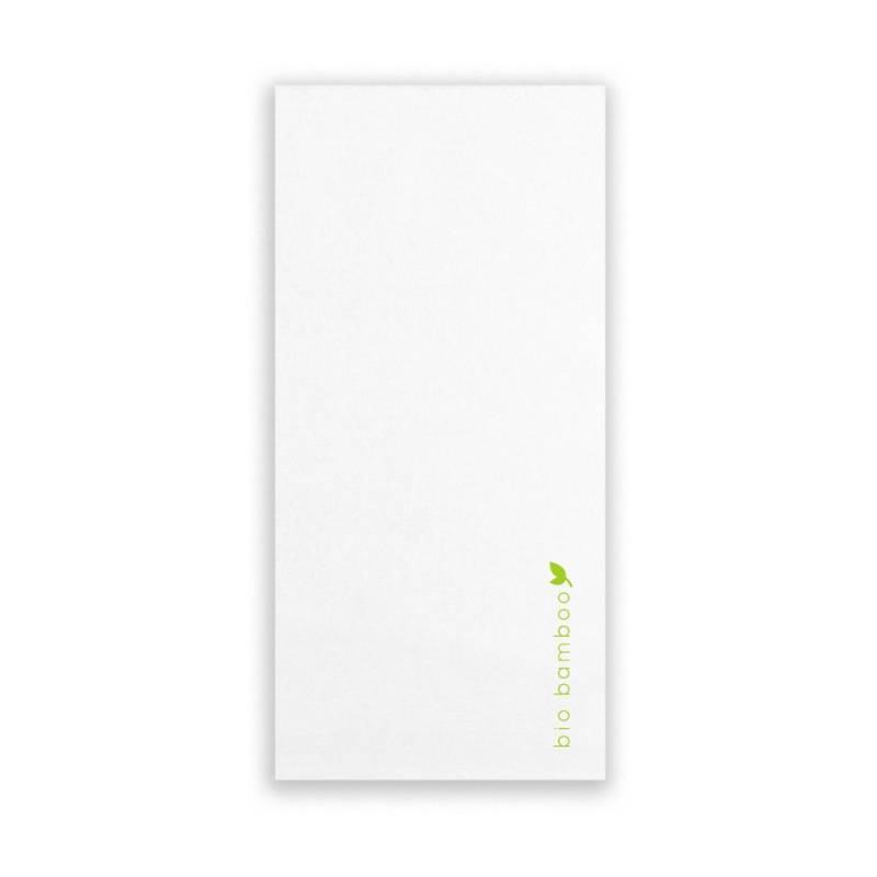 Serviette de table compostable Bio Bamboo en viscose et cellulose blanc 48x48 cm