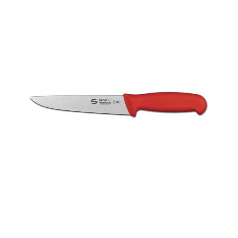 Sanelli Ambrogio Supra couteau à désosser acier inoxydable manche rouge cm 16