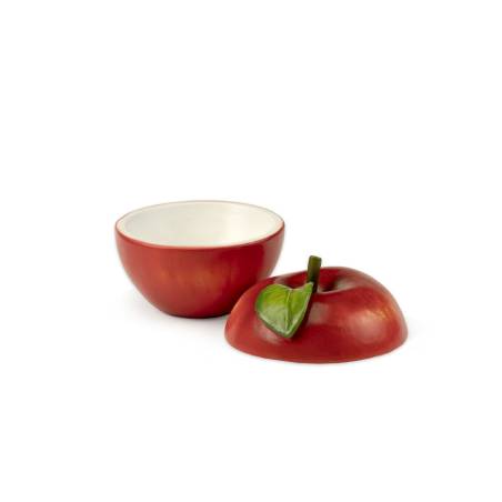Coupe à pomme 100% Chef avec couvercle en résine rouge cl 25
