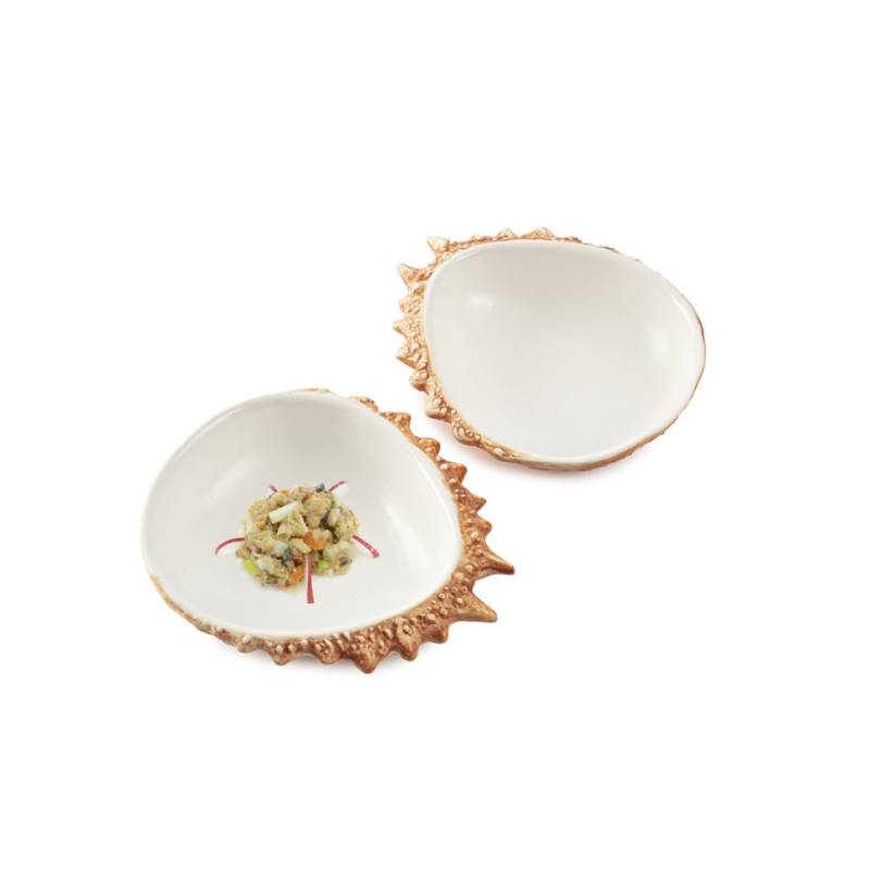 Spider Crab 100% Taza de cocinero de porcelana blanca y naranja 15,5x13 cm