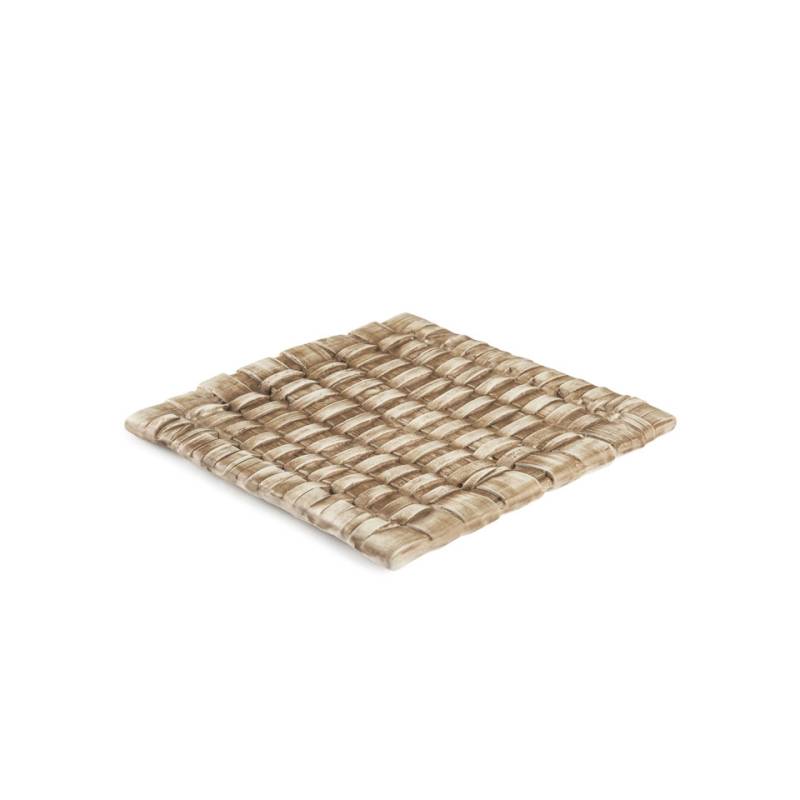 Plato cuadrado trenzado 100% porcelana Chef 22,5 cm