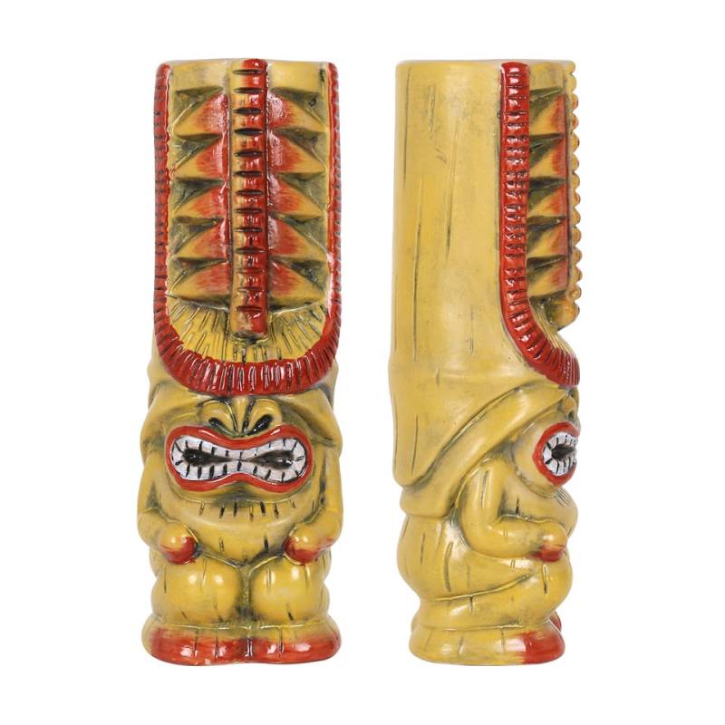 Mug Tiki Lono en porcelaine jaune et rouge cl 23