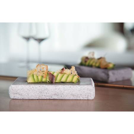 Assiette de chef en granit double face 100% 22.5x12.5 cm