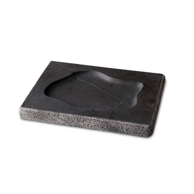 Assiette en marbre noir Lagoon 100% Chef 18x13,5 cm