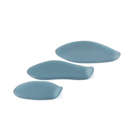 Cadaques XS Assiette 100% Chef en verre sablé bleu 14x10 cm