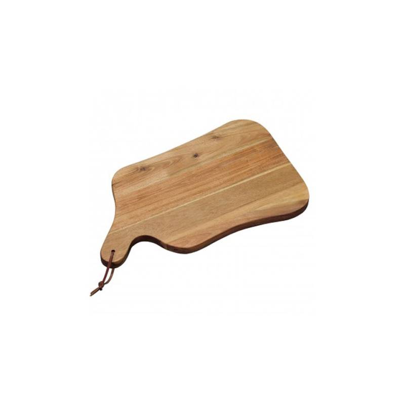 Tabla de cortar rectangular con mango de madera de acacia 37x23 cm