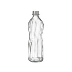 Botella Aqua Bormioli Rocco con tapón hermético de vidrio plateado lt 1