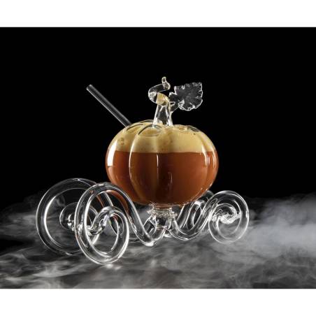 Citrouille de Cendrillon 100% Chef verre avec paille verre borosilicate cl 34