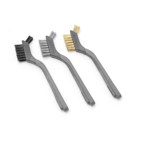 Set de 3 brosses à grillades avec poils en acier laiton nylon cm 22