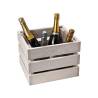 Porte-bouteilles carré en bois peint blanc 30.6x27.8x22.7 cm