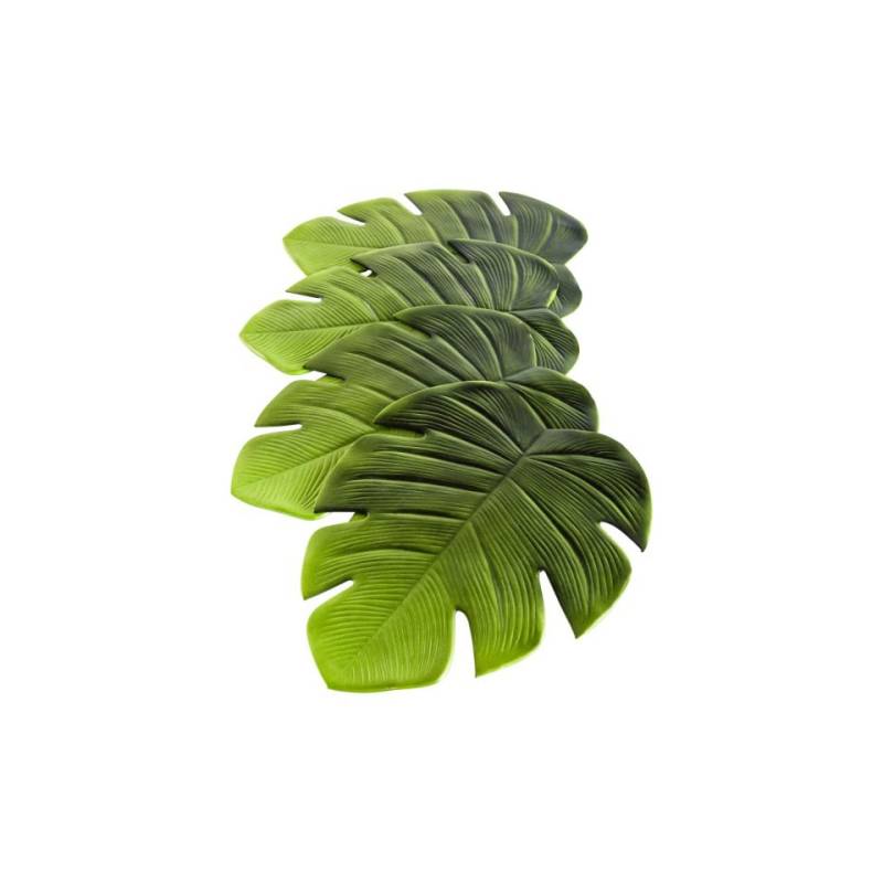 Set de table Eva en pvc vert en forme de feuille cm 37x47