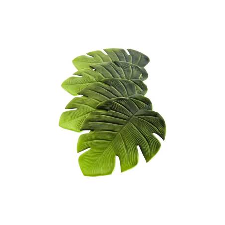 Mantel individual de pvc verde en forma de hoja Eva cm 37x47
