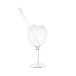 Coeur 100% Chef verre avec paille verre borosilicaté cl 29