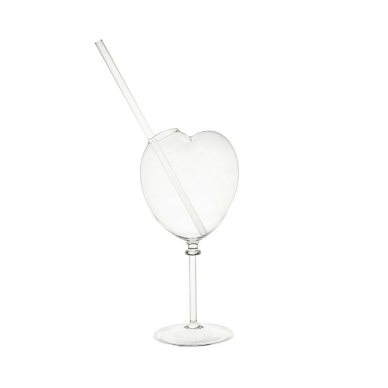 Corazón 100% vidrio Chef con pajita vidrio borosilicato cl 29