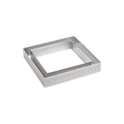 Moule carré perforé en acier inoxydable 9x9 cm