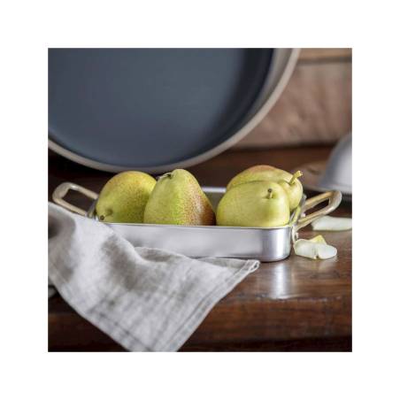 Rectangular roasting pan 2 aluminum handles cm 20x16