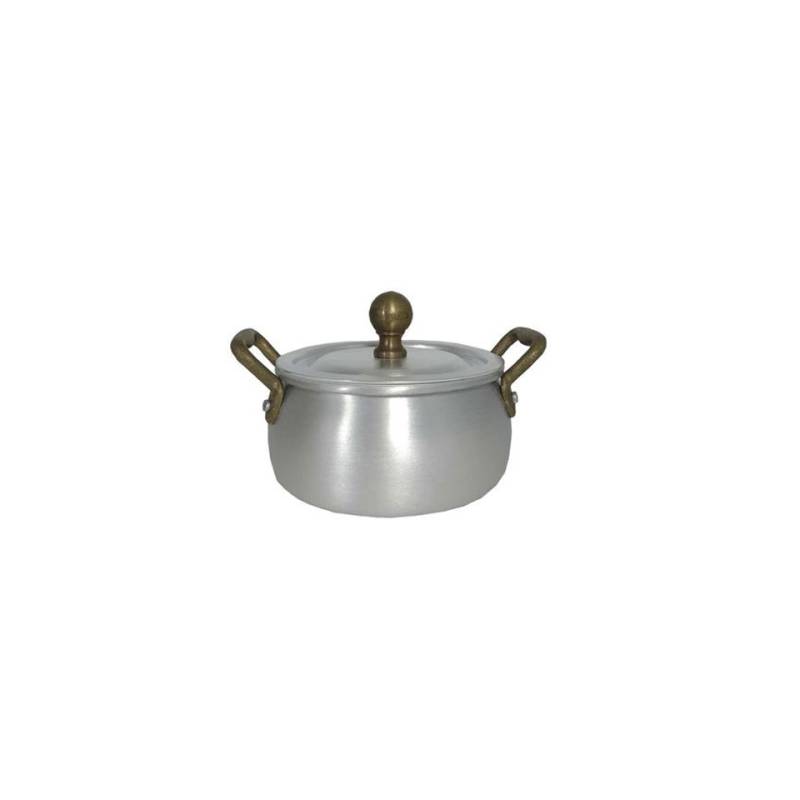 Cacerola redonda ligur con tapa y 2 asas de aluminio cm 13