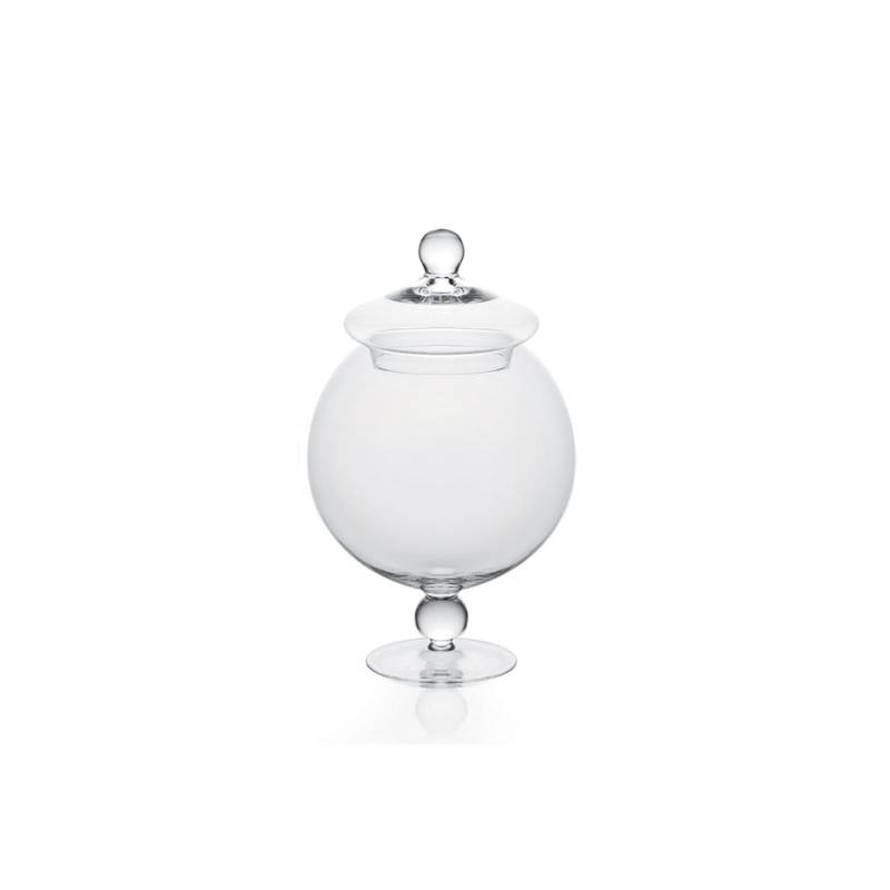 Vase bon bon bon avec couvercle en verre 30.5x19 cm