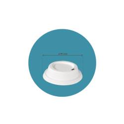 Couvercle bio en bagasse blanche 9,5 cm
